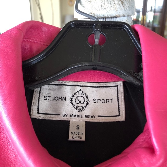 🔥 SALE! St John Pink Napa Leather Jacket Like New - Picture 7 of 16